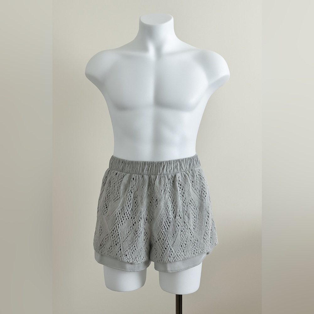Unisex light blue  Lace Shorts